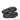 Black boot soles with deep traction tread, pair shown from bottom