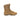 Coyote suede lace-up combat-style boot with padded collar and lug sole.