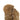 Coyote suede boot cuff with logo patch and snap fastening detail.