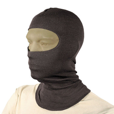 Blackhawk lightweight NOMEX balaclava, black knit hood with face and neck coverage