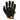 Black work gloves with neon yellow lining and padded palm impact plate.