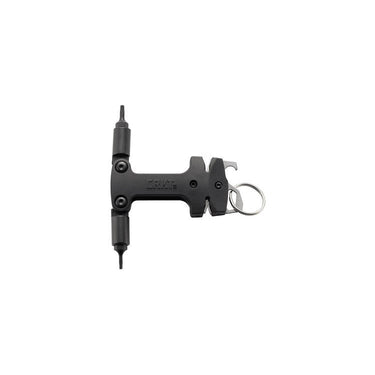 Knife maintenance tool with key ring, black handle, and small bit/driver end