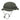 Olive green bucket hat with wide brim and long drawstring chin straps.