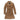 Brown suede trench coat with notched lapels, button front, and belted waist.
