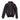 Women's leather flight jacket back view with ribbed hem and cuffs, stand collar.