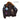 Brown shearling-collar leather jacket with zip front, lining, and sleeve patches