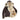 Brown hooded bomber jacket interior with sherpa lining and fur-trimmed hood.