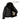 Sheepskin bomber long jacket in black leather with dark fur collar and hang tag at side