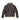 Brown leather sheepskin jacket back with cream shearling hooded lining trim and seams