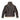 Back view of brown leather sheepskin jacket with cream shearling trim and center seam