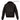 Dark leather flight jacket back with fur-trimmed collar and ribbed cuffs