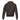 Goatskin flight jacket back view with brown shearling collar and ribbed hem