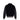 Black wool and lambskin jacket with ribbed hem and cuffs, back view