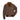Brown goatskin bomber jacket with tan shearling collar, front zip, two chest pockets.