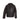 Dark leather peacoat back view with stand collar and yoke seams