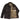 Goatskin motorcycle jacket with dark brown exterior and camouflage interior lining