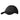 Black ripstop baseball cap with stitched front panel, logo patch, and curved brim