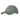 Muted gray-green baseball cap with stitched front panel, logo patch, and curved brim