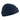 Fleece watch cap in navy blue with curved brim and dome crown