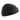 Fleece watch cap in black with curved brim and dome crown