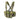 Green-and-black camouflage chest rig with crossed straps and front multi-pocket pouches