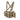Tan camouflage tactical chest rig with crossed straps and multiple front pouches