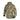 Tan camouflage windblocker jacket with stand collar and zip front