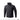 Black windblocker jacket with stand collar and full-length front zipper