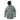 Light gray hooded parka with full front zip and flap pockets, long sleeves