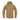 Tan softshell jacket with hood and full-zip front, zippered chest and arm pockets