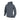 Gray-blue softshell jacket with full-zip front and hood, zippered chest and sleeve pockets