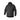Black hooded windshirt with full front zipper and elastic cuffs