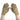 Pair of tan tactical gloves with light green camo palm and knuckle padding
