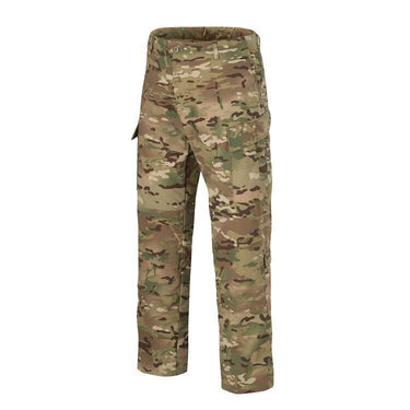 Helikon ACU ripstop pants in camo print, straight legs, cargo-style pockets