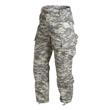 ACU ripstop pants in UCP camouflage, straight legs, cargo-style pockets