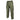 Olive green cargo ripstop pants with side pockets and drawstring-cuffed hem