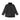 Black hooded smock jacket with half-zip front and drawstring waist