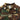 Woodland camouflage combat jacket collar with buttons, star patches, size tag.