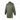 Olive drab field coat back view with centered seam and button placket