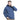 Blue hooded anorak jacket with half-zip front and drawcord hem