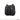 Black modular tactical pouch with front flap and MOLLE webbing straps