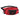 Red waist pack with front zipper pocket, black panel, and adjustable webbing strap