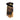 Work leather gloves with black fabric back, brown palm, and yellow logo patch