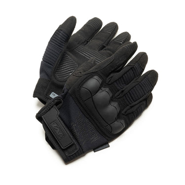 Mechanix Wear M-Pact 3 black work gloves with knuckle protection and elastic wrist cuffs