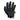Black work gloves with neon yellow fingertips, wrist strap, and logo label on back