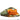 Collapsible recycle bag, folded open showing orange interior lining and green outer fabric.