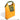 Collapsible recycle bag with orange body and olive green carry handle and pocket.