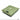 Collapsible recycle bag folded, olive green with white recycling-style logo and small tag.