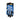 Blue and black work gloves with brand logo patch on back of hand