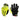 Two work gloves, hi-vis yellow and black, front and back views with padded palms